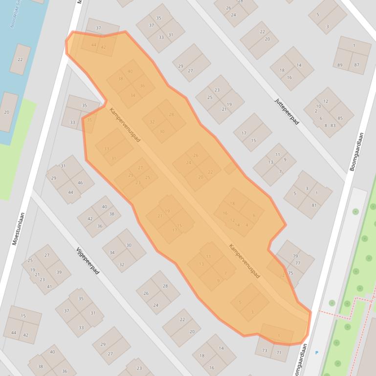 Kaart van postcodegebied 1036KL.