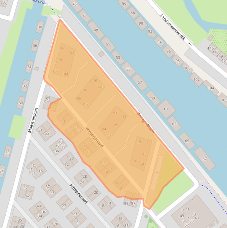 Kaart van postcodegebied 1036KN.