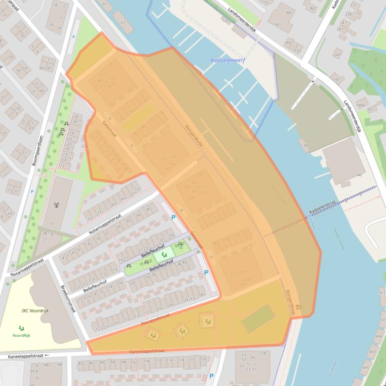 Kaart van postcodegebied 1036LA.