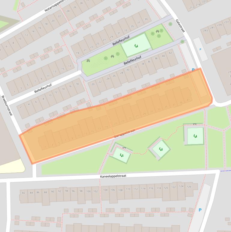 Kaart van postcodegebied 1036LE.