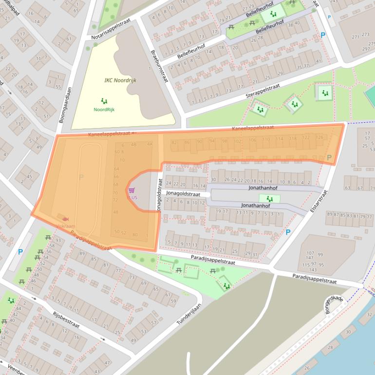 Kaart van postcodegebied 1036LG.