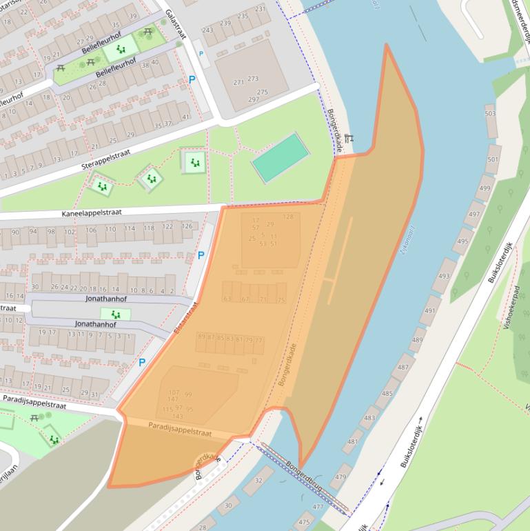 Kaart van postcodegebied 1036LH.