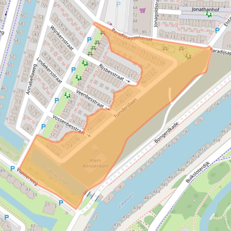 Kaart van postcodegebied 1036LM.