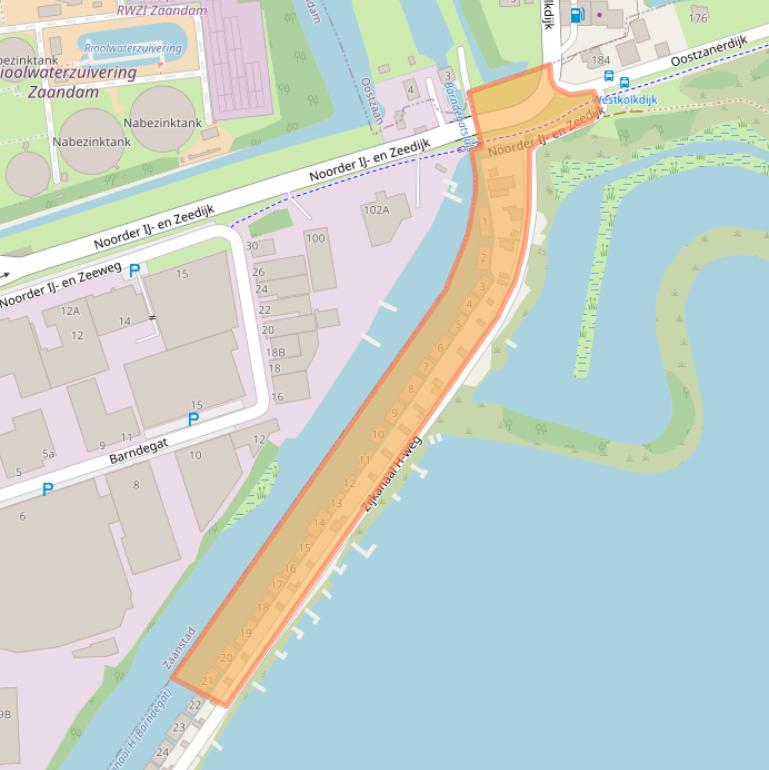 Kaart van postcodegebied 1037RP.