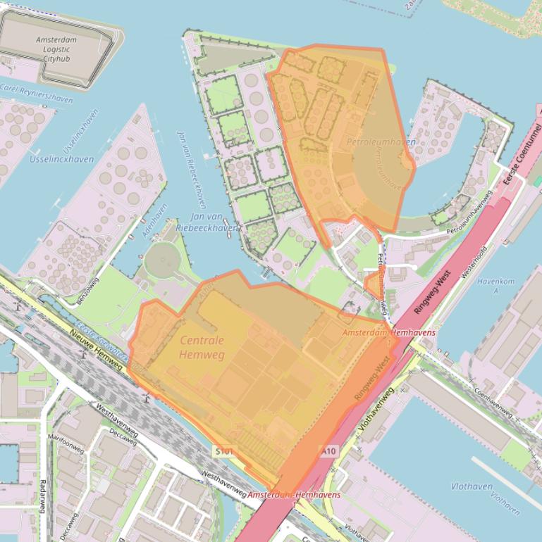Kaart van postcodegebied 1041AB.