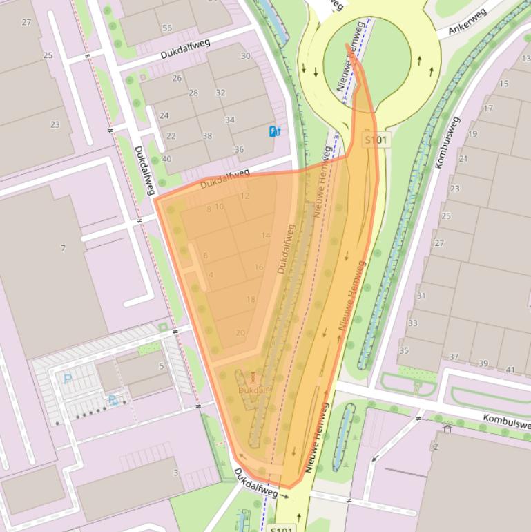 Kaart van postcodegebied 1041BD.