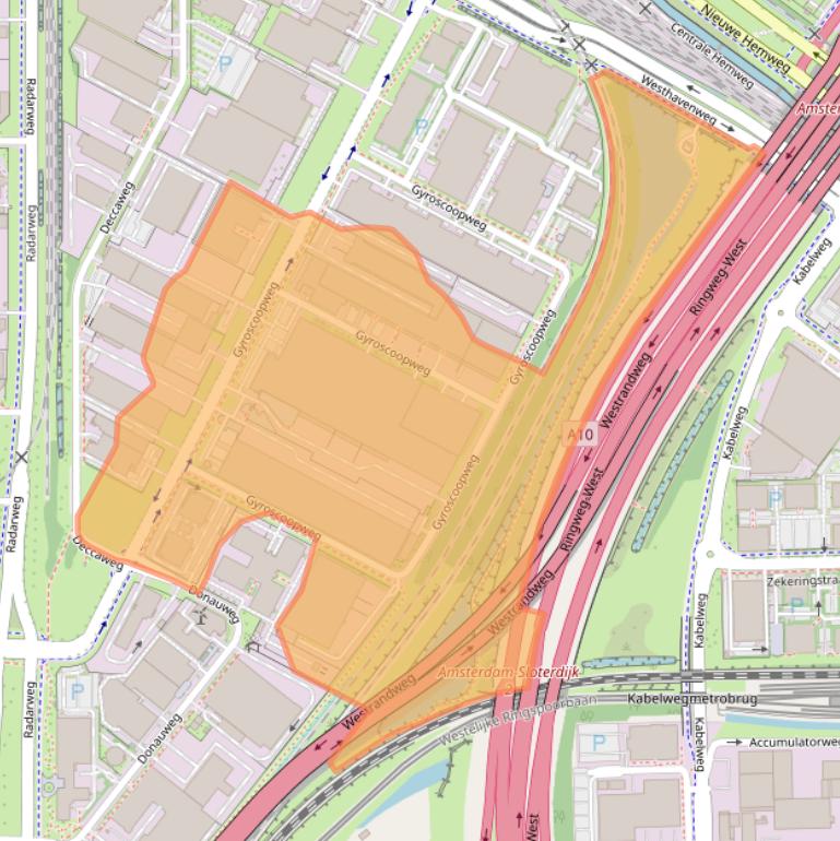 Kaart van postcodegebied 1042AB.
