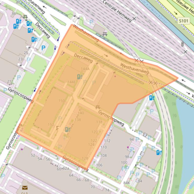 Kaart van postcodegebied 1042AZ.