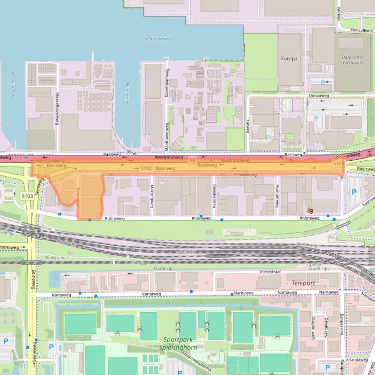 Kaart van postcodegebied 1043AG.