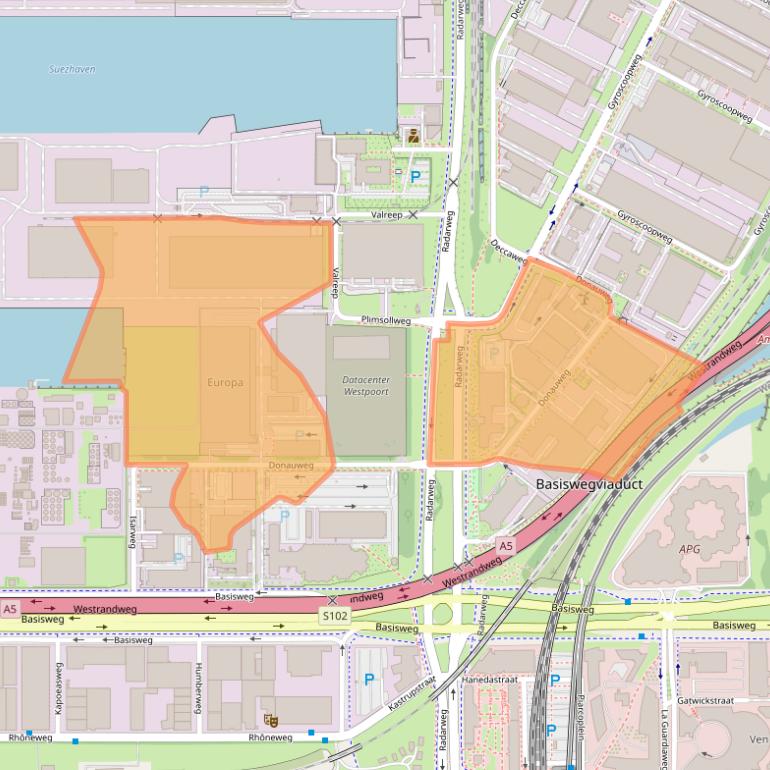 Kaart van postcodegebied 1043AJ.