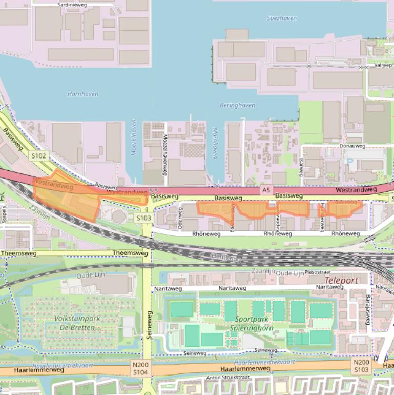 Kaart van postcodegebied 1043AN.