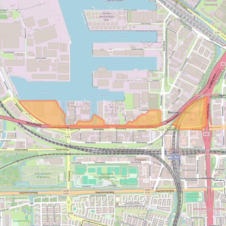 Kaart van postcodegebied 1043AP.