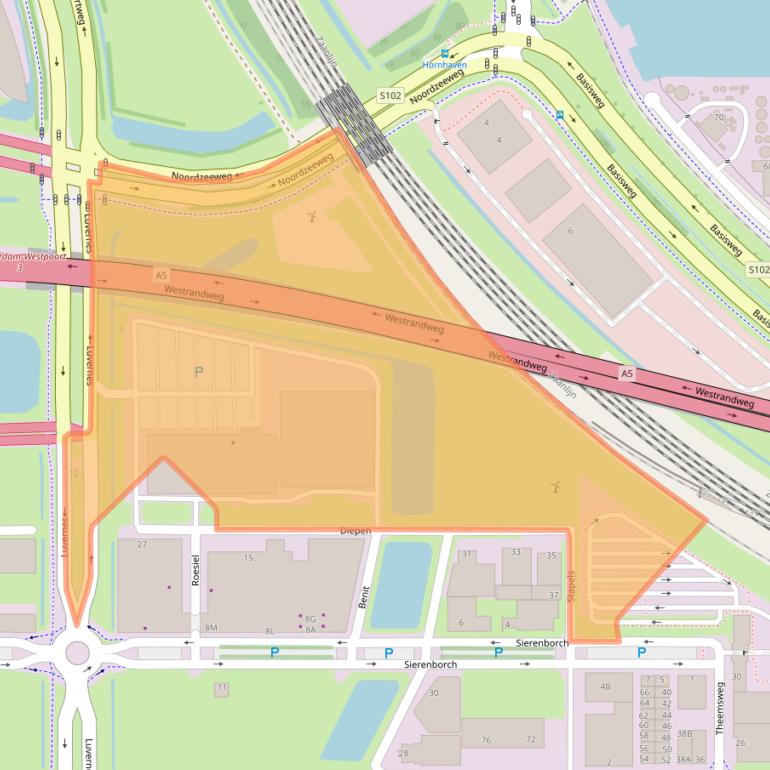 Kaart van postcodegebied 1043AX.