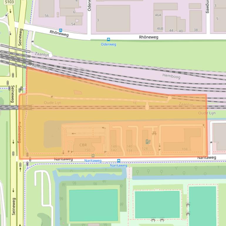 Kaart van postcodegebied 1043CA.