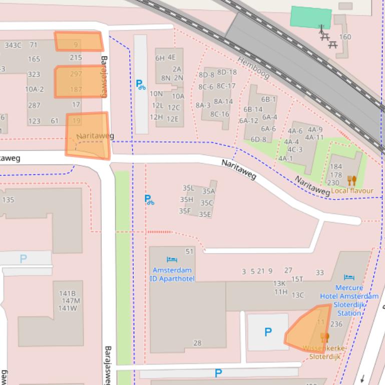 Kaart van postcodegebied 1043CM.