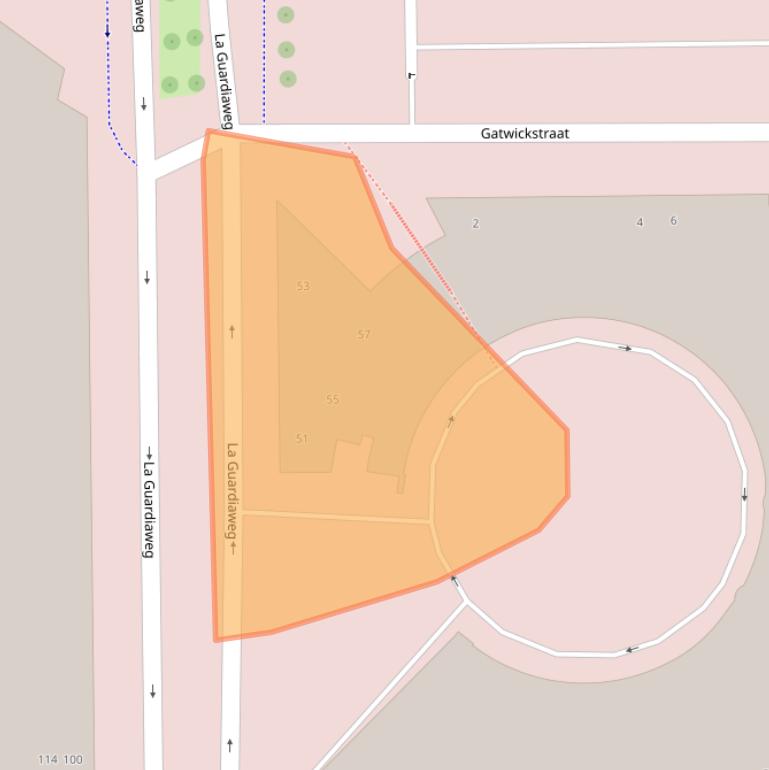 Kaart van postcodegebied 1043DE.