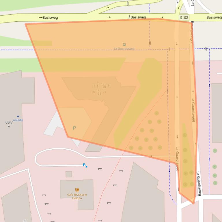 Kaart van postcodegebied 1043DG.