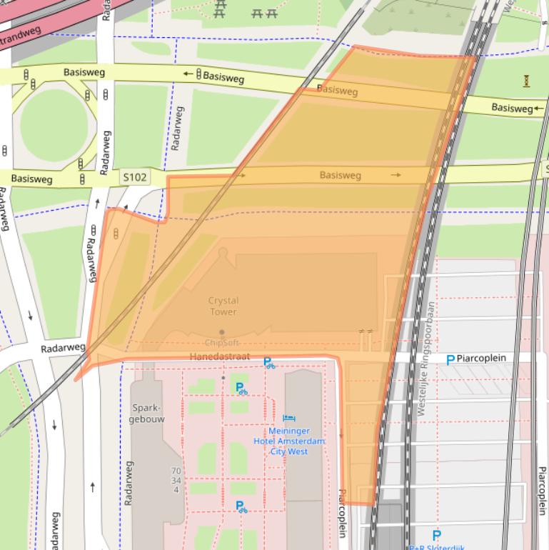 Kaart van postcodegebied 1043DH.