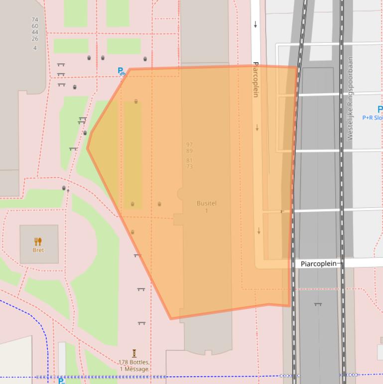 Kaart van postcodegebied 1043DS.