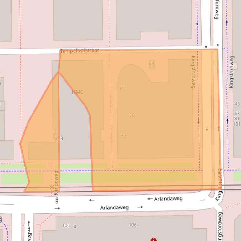 Kaart van postcodegebied 1043EB.