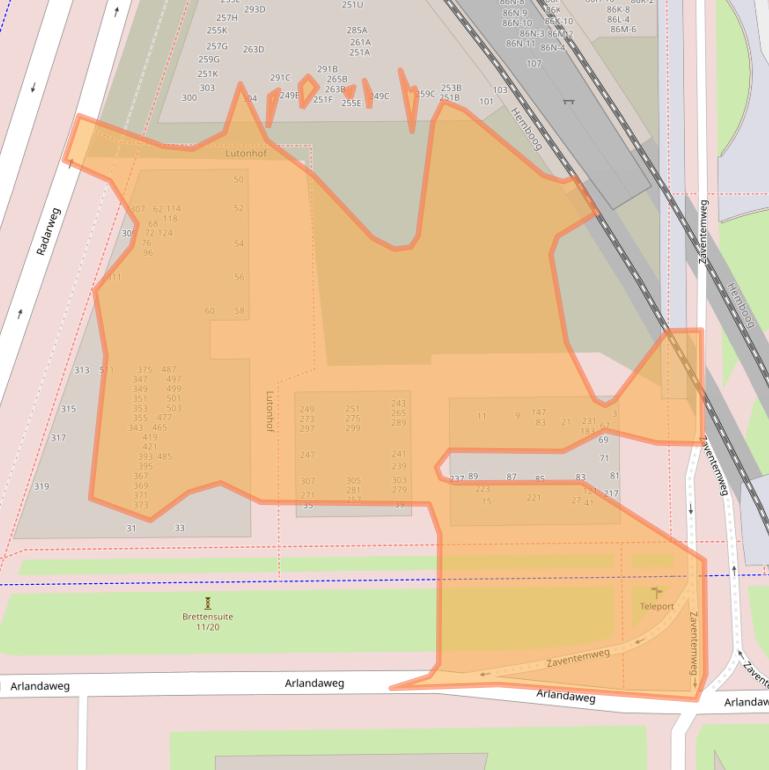 Kaart van postcodegebied 1043EG.