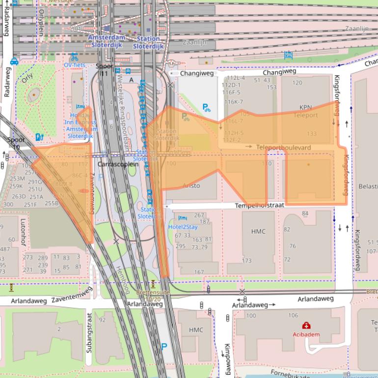 Kaart van postcodegebied 1043EJ.
