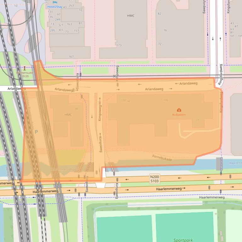 Kaart van postcodegebied 1043HP.