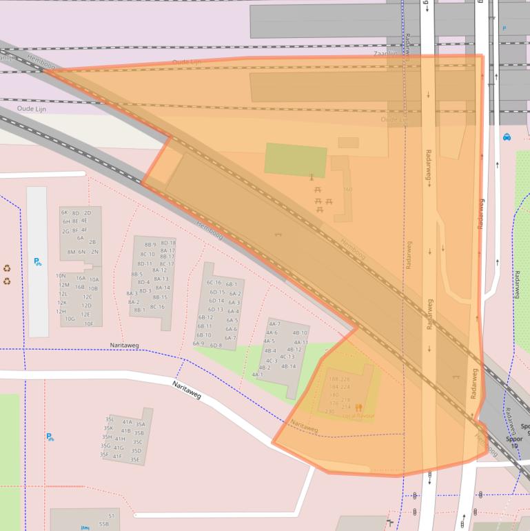 Kaart van postcodegebied 1043NS.
