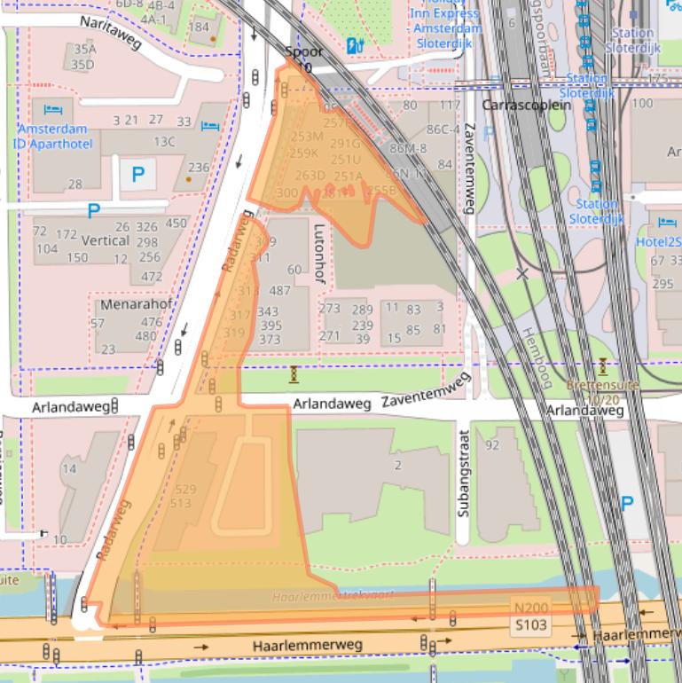 Kaart van postcodegebied 1043NZ.