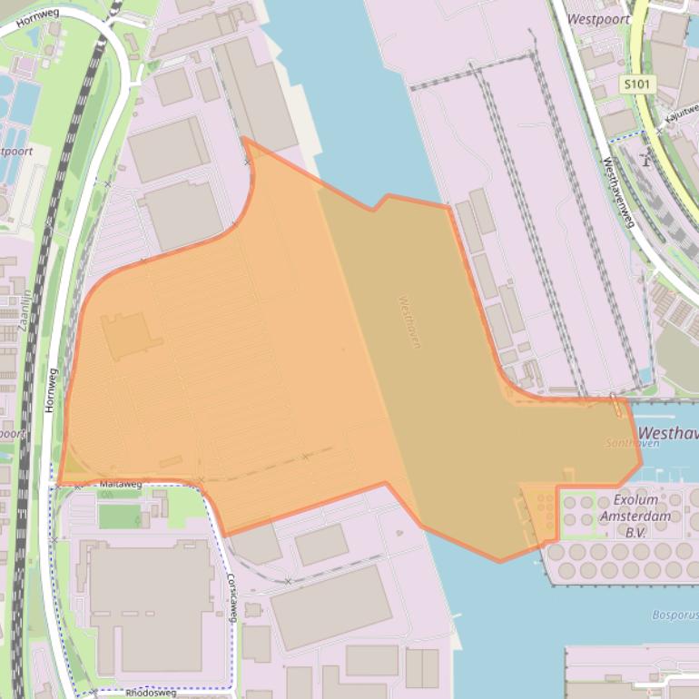 Kaart van postcodegebied 1044AH.