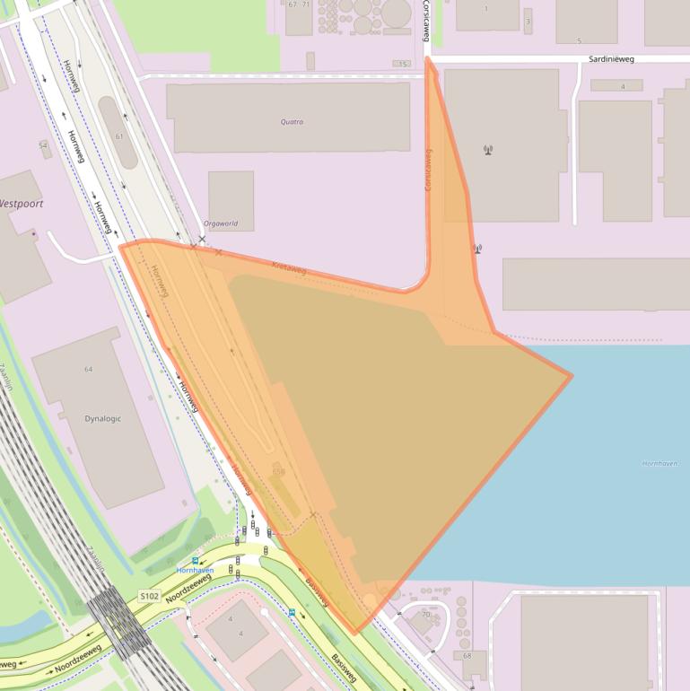 Kaart van postcodegebied 1044AS.