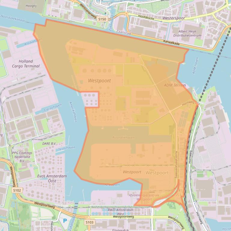 Kaart van postcodegebied 1045.