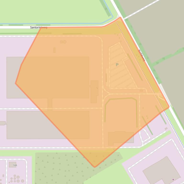 Kaart van postcodegebied 1045AT.