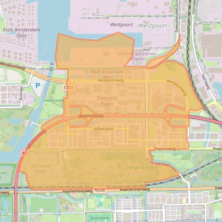 Kaart van postcodegebied 1046.