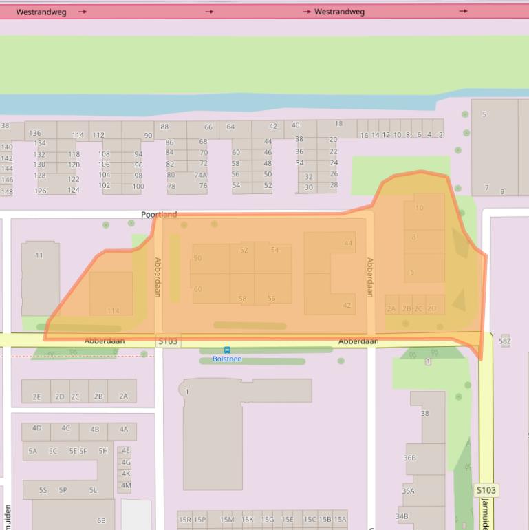 Kaart van postcodegebied 1046AA.