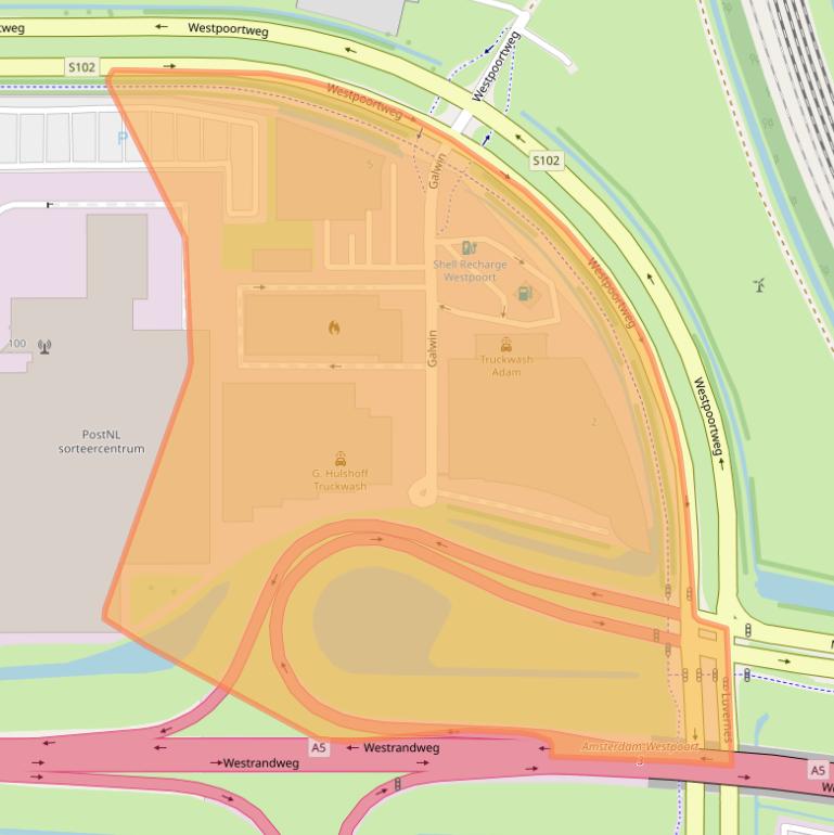 Kaart van postcodegebied 1046AW.