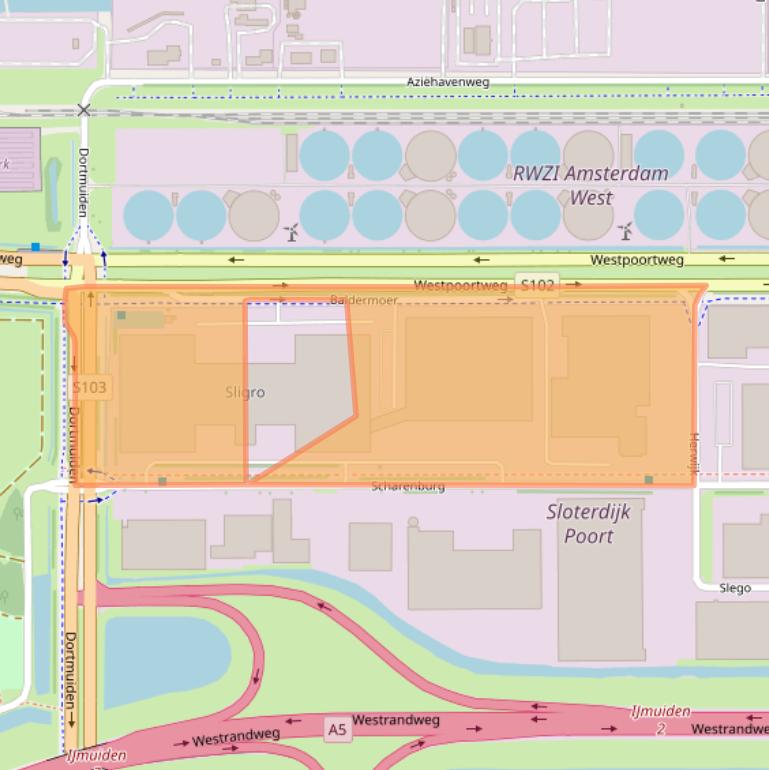 Kaart van postcodegebied 1046BA.