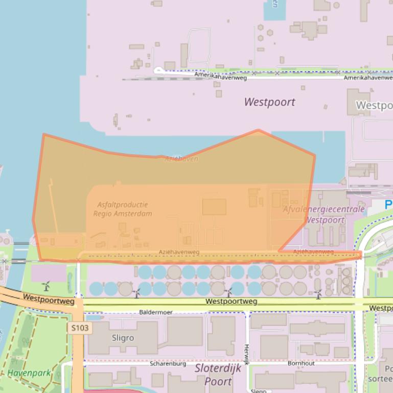 Kaart van postcodegebied 1046BK.