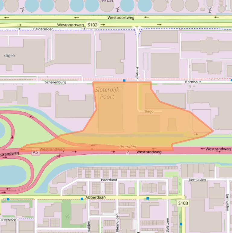 Kaart van postcodegebied 1046BM.
