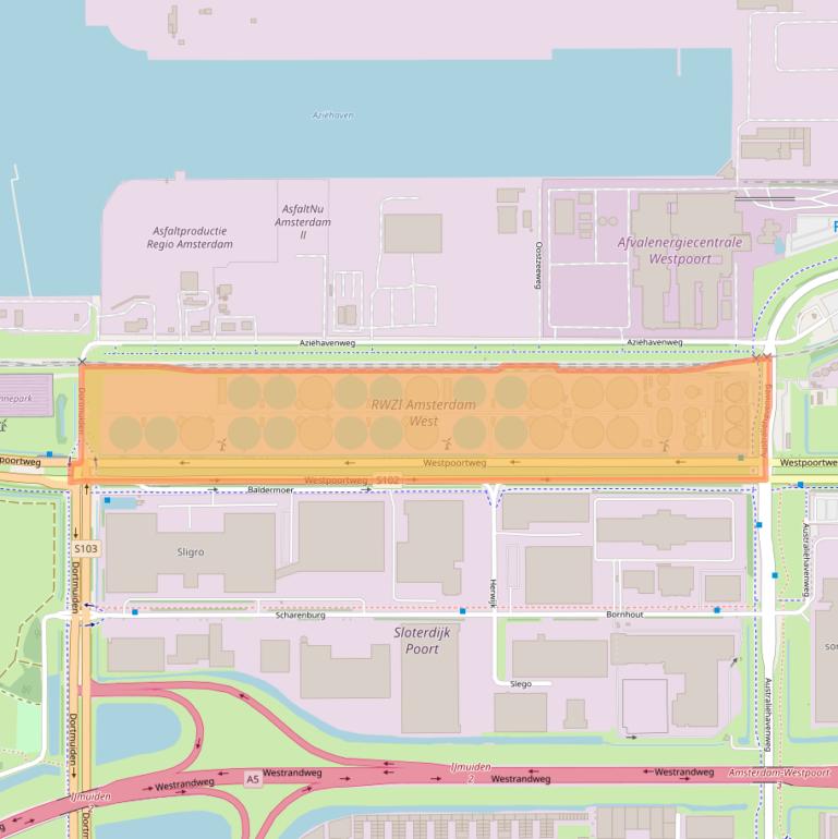 Kaart van postcodegebied 1046BS.