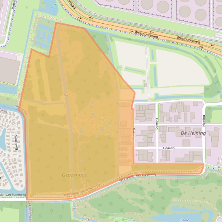 Kaart van postcodegebied 1047AE.