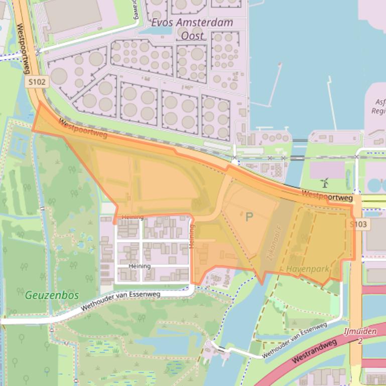 Kaart van postcodegebied 1047AG.