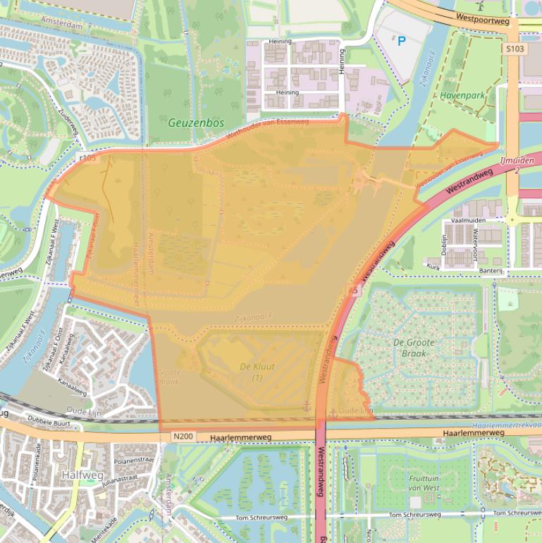 Kaart van postcodegebied 1047AV.