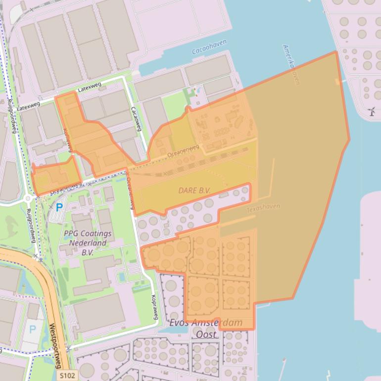 Kaart van postcodegebied 1047BA.