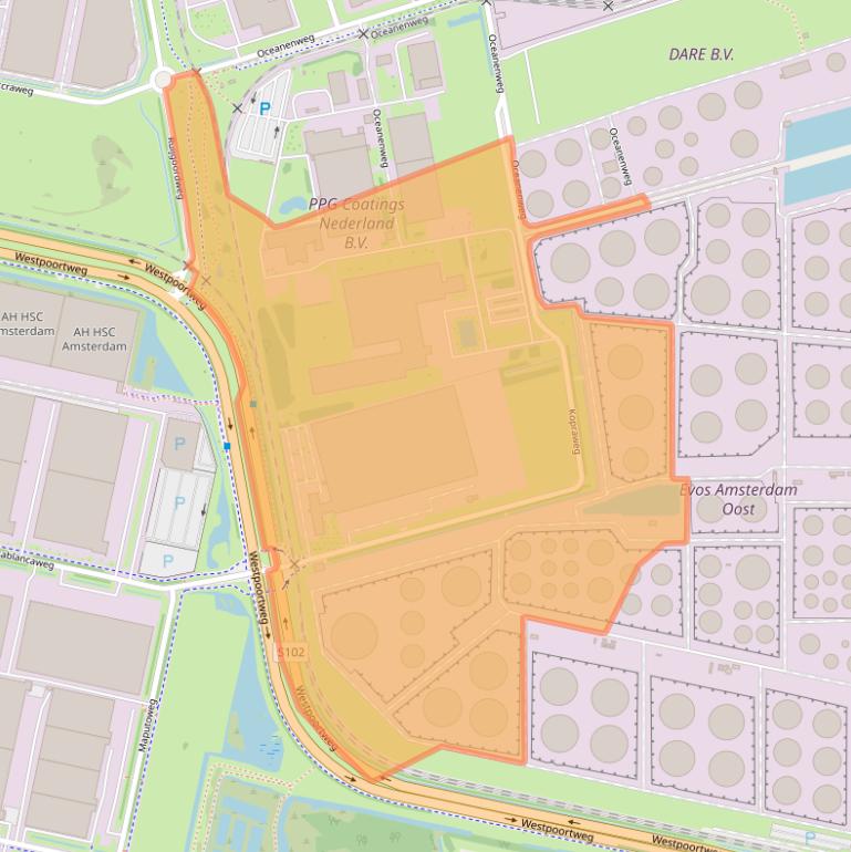 Kaart van postcodegebied 1047BP.