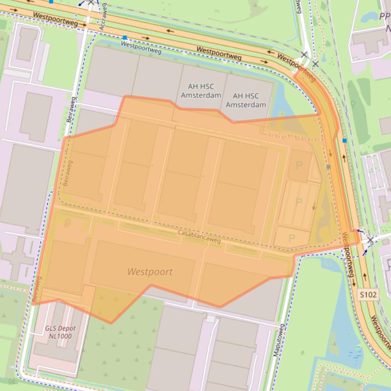 Kaart van postcodegebied 1047HP.