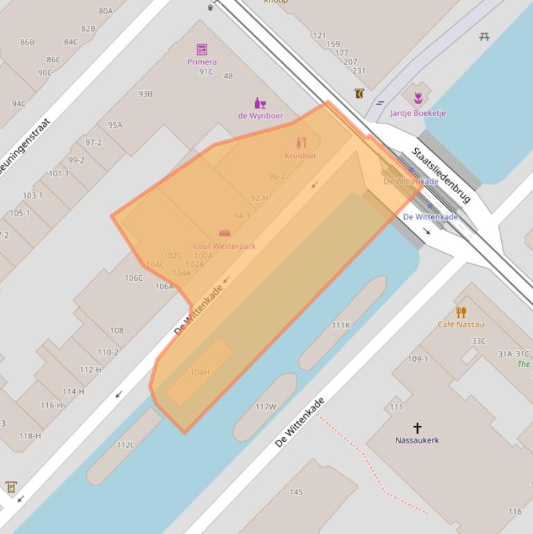 Kaart van postcodegebied 1051AK.