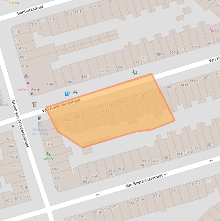 Kaart van postcodegebied 1051BN.