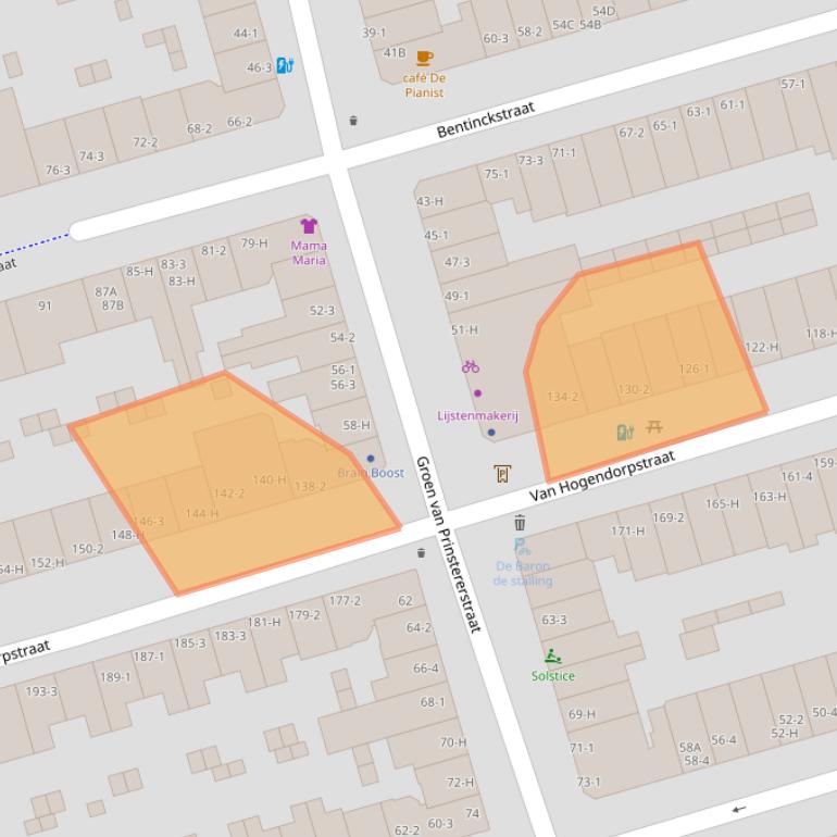 Kaart van postcodegebied 1051BW.