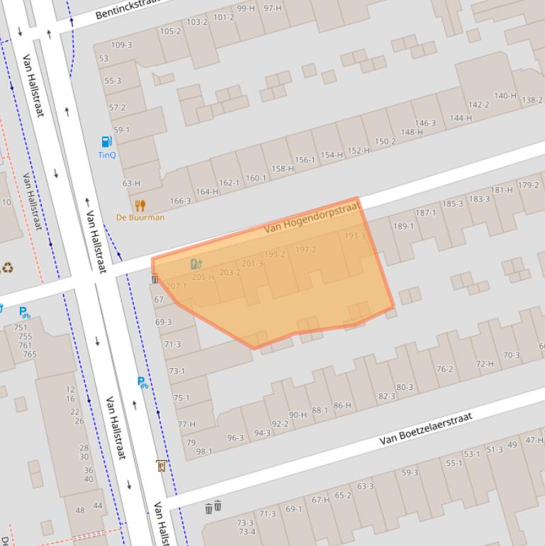 Kaart van postcodegebied 1051CA.